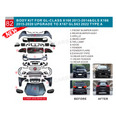 Комплект рестайлинга из X166 в GLS63 X167 (Type-A) для Mercedes GL/GLS сlass X166