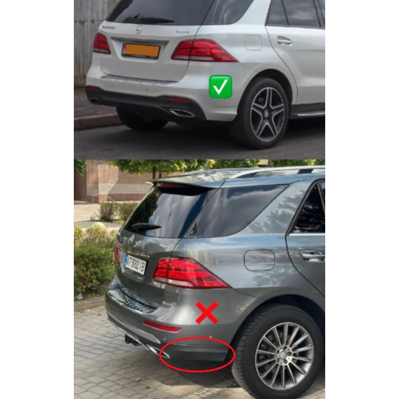 Задний диффузор для GLE (дизайн GLE63 Black) для Mercedes GLE/ML сlass W166