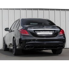 Задній дифузор з насадками Black (Дизайн С63 2018-2021) для Mercedes C-сlass W205 рр