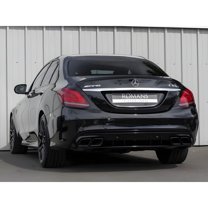 Задний диффузор с насадками Black (Дизайн С63 2018-2021) для Mercedes C-сlass W205