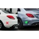 Задний диффузор с насадками Black (Дизайн С63 2018-2021) для Mercedes C-сlass W205
