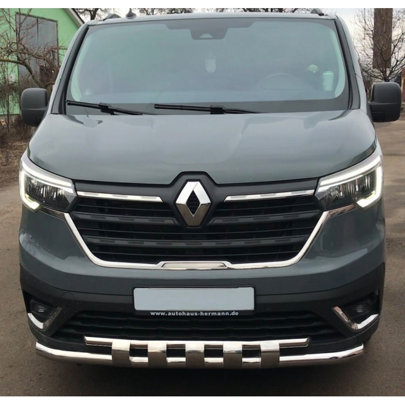 Передний ус Shark ST015 (2021-2025, нерж) для Renault Trafic 2015- гг