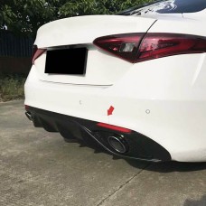 Дифузор заднього бампера з насадками V1 (Пластик) для Alfa Romeo Giulia 2016-2022 рр