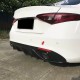 Диффузор Заднего Бампера с Насадками V1 (Пластик) для Alfa Romeo Giulia 2016-2022 гг