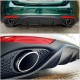 Диффузор Заднего Бампера с Насадками V1 (Пластик) для Alfa Romeo Giulia 2016-2022 гг