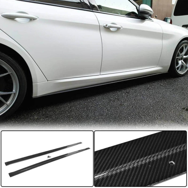 Боковые пороги V2 (для Base/Sport, Карбон) для Alfa Romeo Giulia 2016-2022 гг