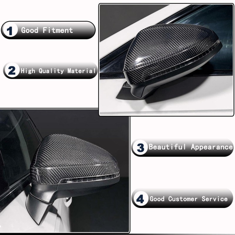 Накладки на Зеркала Замена Style (Карбон) V2 для Ауди A4 B9 2015-2024 гг Накладки на Зеркала Замена Style (Карбон) V2 для Ауди A4 B9 2015-2024 гг