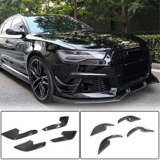 Накладки на передний бампер (для RS6, 4 шт, Карбон) для Ауди A6 C7 2011-2017 гг