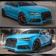 Накладки на передний бампер (для RS6, 4 шт, Карбон) для Ауди A6 C7 2011-2017 гг