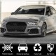 Накладки на передний бампер V5 (для RS3 SD 2017-2020, Карбон) для Ауди A3