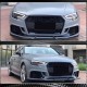Накладки на передний бампер V3 (для RS3 SD 2017-2020, Карбон) для Ауди A3