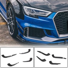 Накладки на передний бампер V2 (для RS3 SD 2017-2020, Карбон) для Ауди A3