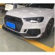 Накладка на передний бампер Lip V1 (для RS4 Avant 2019-2021, Карбон) для Ауди A4 B9