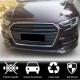 Накладка на передний бампер Lip V1 (для S-Line 2017-2020 HB, Карбон) для Ауди A3