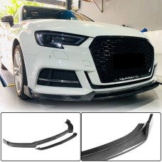 Накладка на передній бампер Lip V4 (для S-Line SD 2017-2020, Карбон) для Ауди A3 рр