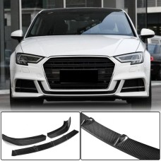 Накладка на передній бампер Lip V2 (для S-Line SD 2017-2020, Карбон) для Ауди A3 рр