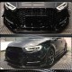 Накладка на передний бампер Lip V1 (для S-Line 2017-2020 SD, Карбон) для Ауди A3