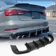 Диффузор заднего бампера V1 (для S-Line SD 2017-2020, Карбон) для Ауди A3