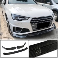 Накладка на передній бампер Lip V1 (для S-Line SD 2015-2019, Карбон) для Ауди A4 B9 рр