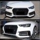 Накладка на передний бампер Lip V2 (для S-Line SD 2015-2019, Карбон) для Ауди A4 B9