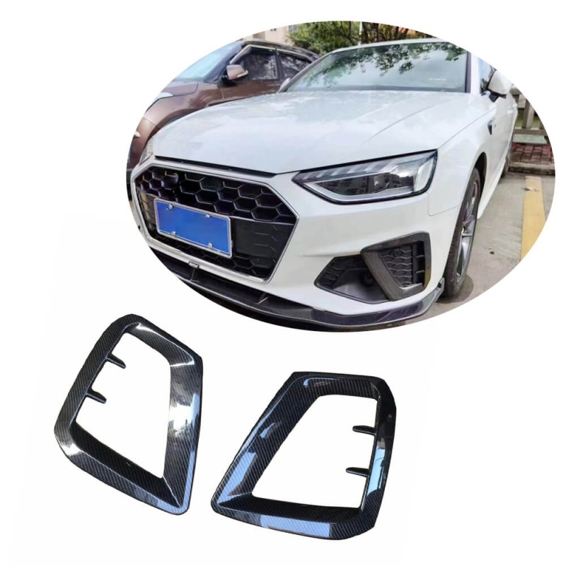 Накладки на противотуманные фары V1 (для S-Line SD 2015-2019, Карбон) для Ауди A4 B9