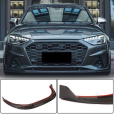 Накладка на передній бампер Lip V1 (для S-Line SD 2019-2024, Карбон) для Ауди A4 B9 рр