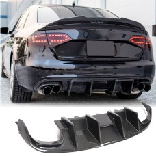 Дифузор заднього бампера V2 (для S4 2009-2012, Карбон) для Ауди A4 B8 рр