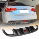 Диффузор заднего бампера V2 (для S4 2009-2012, Карбон) для Ауди A4 B8