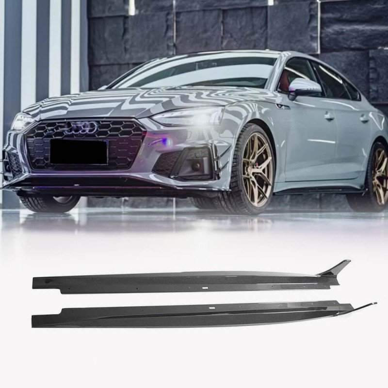 Боковые пороги 2021-2025 V2 (для Sportback, Карбон) для Ауди A5