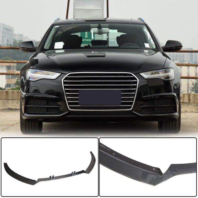 Накладка на передний бампер Lip Карбон V2 (для S-Line 2014-2018) для Ауди A6 C7