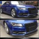 Накладка на передний бампер Lip V2 (для S-Line 2010-2014, Карбон) для Ауди A7