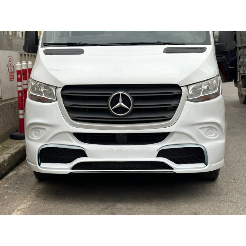 Накладка на передний бампер V2 (под покраску) для Mercedes Sprinter W907/W910 2018- гг