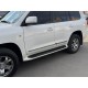 Боковые пороги V2 Белый цвет для Lexus LX570 / 450d
