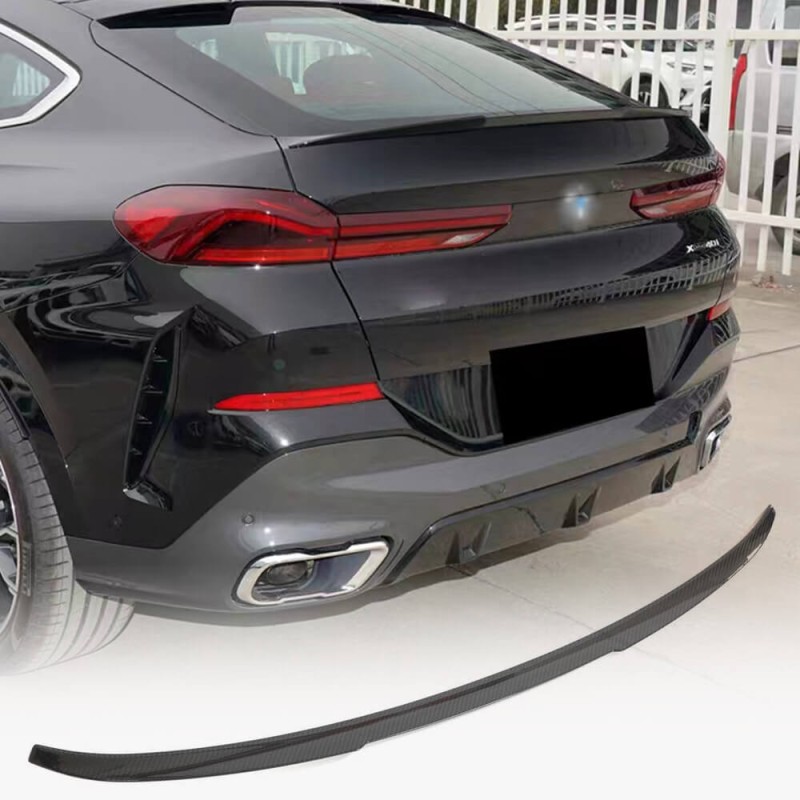Спойлер крышки багажника Сухой карбон V3 для BMW X6 G06 2019- гг