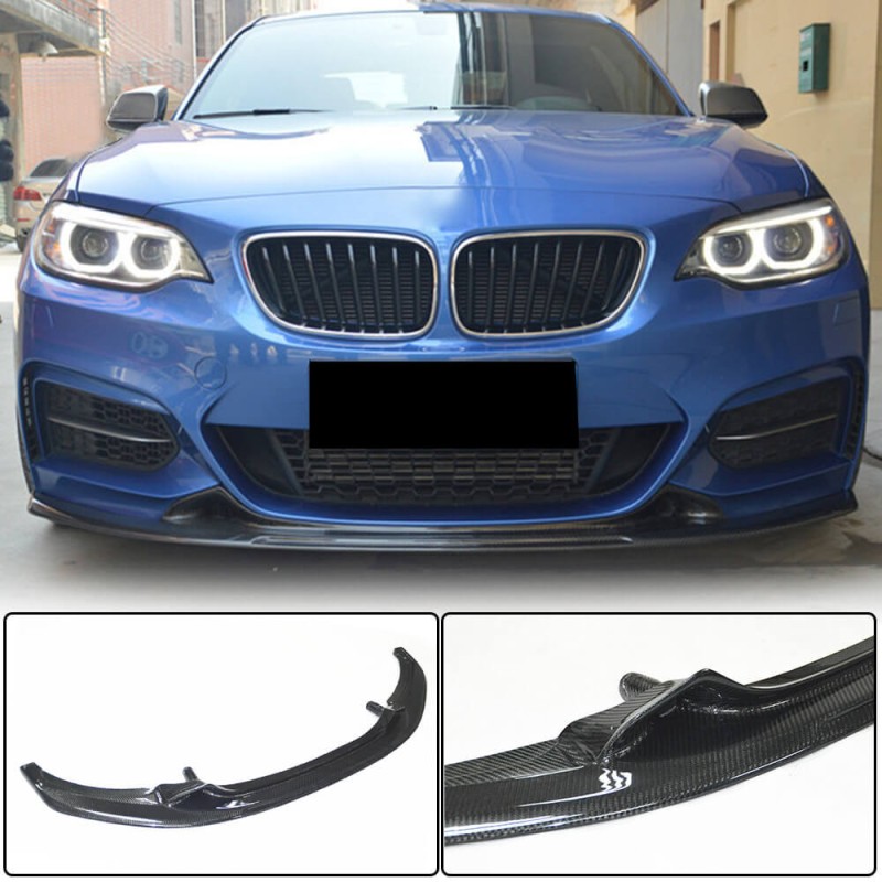 Накладка на передний бампер Карбон V1 (для F22/F23 M Sport) для BMW 2 серия F22/23 2014-2021 гг