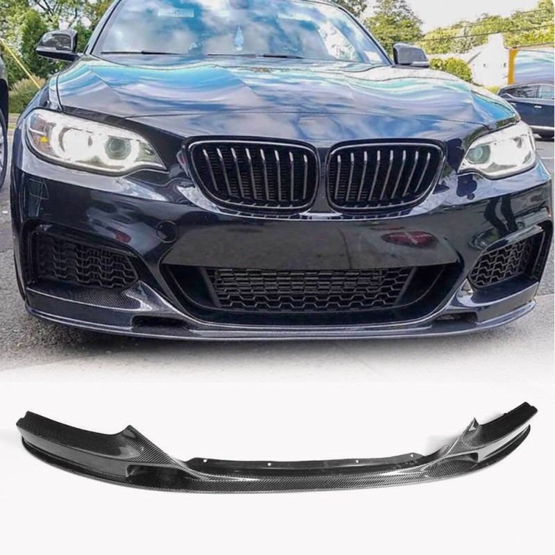 Накладка на передний бампер Карбон V2 (для F22/F23 M Sport) для BMW 2 серия F22/23 2014-2021 гг