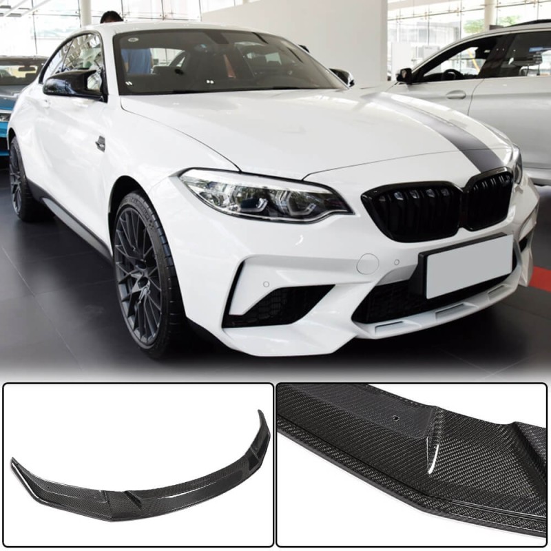 Накладка на передний бампер Карбон V1 (для factory M2 Competition) для BMW 2 серия F22/23 2014-2021 гг