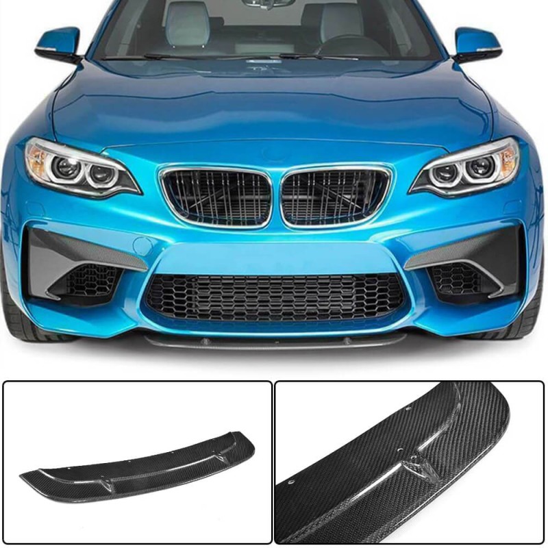 Накладка на передний бампер Lip V7 (для F87 M2/M2C, Карбон) для BMW 2 серия F22/23 2014-2021 гг