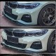 Накладка на передний бампер Карбон V1 (2019-2022 M-Sport) для BMW 3 серия G20/21 2018- гг