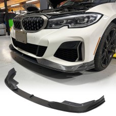 Накладка на передний бампер Карбон V2 (2019-2022 M-Sport) для BMW 3 серия G20/21 2018- гг