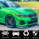 Накладка на передний бампер Карбон V3 (2019-2022 M-Sport) для BMW 3 серия G20/21 2018- гг