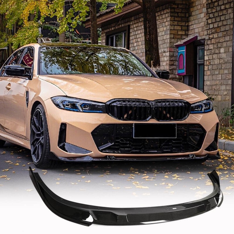 Накладка на передний бампер Карбон V2 (2022-2025 M-Sport) для BMW 3 серия G20/21 2018- гг