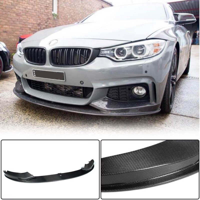 Накладка на передний бампер Карбон V3 (M-Sport) для BMW 4 серия F-32 2012-2020 гг