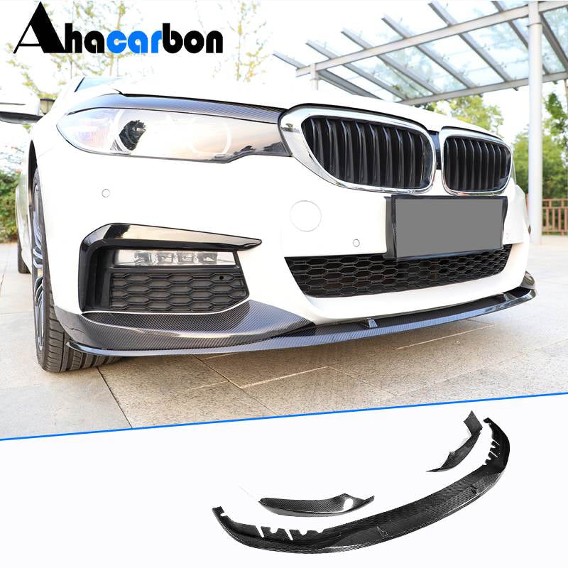 Накладка на передний бампер Карбон V6 (2017-2020 M-Sport) для BMW 5 серия G30/31