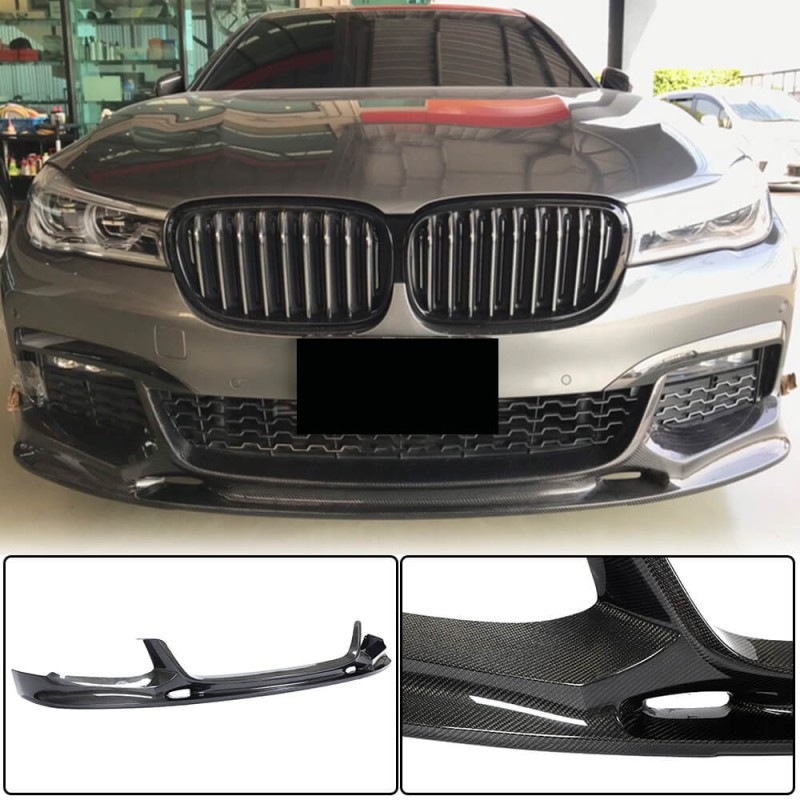 Накладка на передний бампер Карбон V1 (2016-2019 M-Sport) для BMW 7 серия G11/G12