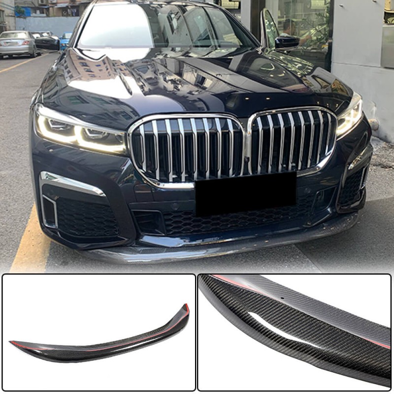 Накладка на передний бампер Карбон V1 (2019-2022 M-Sport) для BMW 7 серия G11/G12
