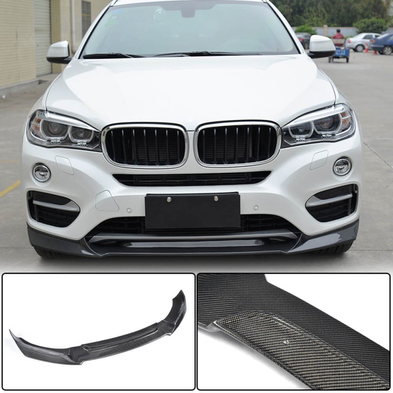 Накладка на передний бампер Карбон V1 (Base) для BMW X6 F-16 2014-2019 гг