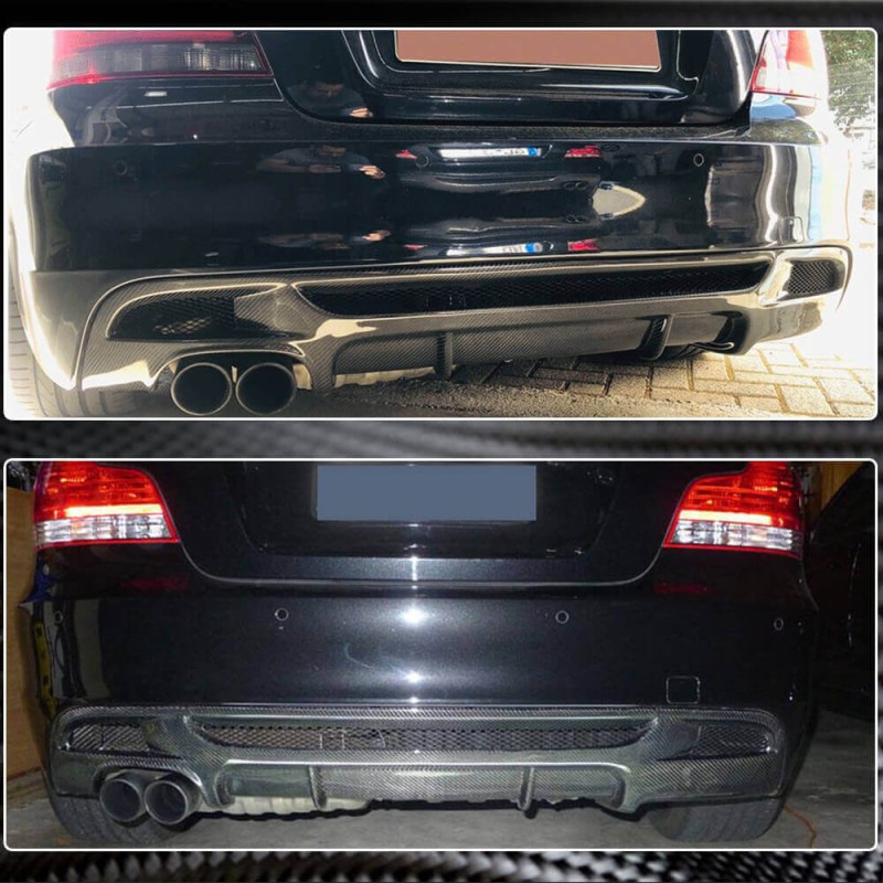Диффузор заднего бампера V1 для E82/E88 M-Sport, Карбон для BMW 1 серия E81/82/87/88 2004-2011 гг Диффузор заднего бампера V1 для E82/E88 M-Sport, Карбон для BMW 1 серия E81/82/87/88 2004-2011 гг