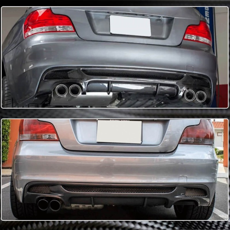 Диффузор заднего бампера V1 для E82/E88 M-Sport, Карбон для BMW 1 серия E81/82/87/88 2004-2011 гг Диффузор заднего бампера V1 для E82/E88 M-Sport, Карбон для BMW 1 серия E81/82/87/88 2004-2011 гг