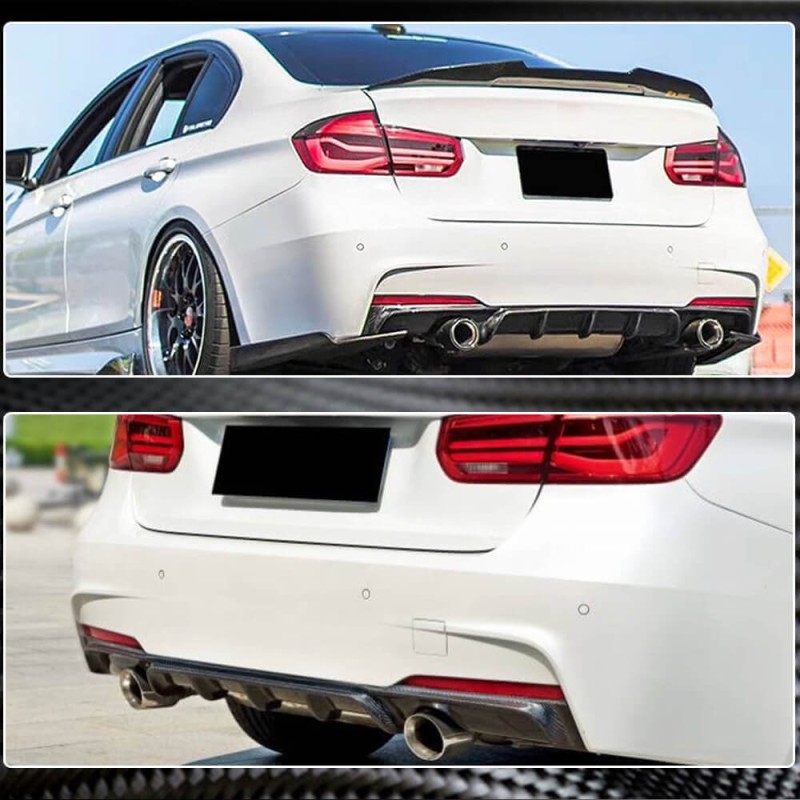 Диффузор Заднего Бампера Карбон V2 (для M-Sport) для BMW 3 серия F-30/31/34 2012-2019 гг Диффузор Заднего Бампера Карбон V2 (для M-Sport) для BMW 3 серия F-30/31/34 2012-2019 гг